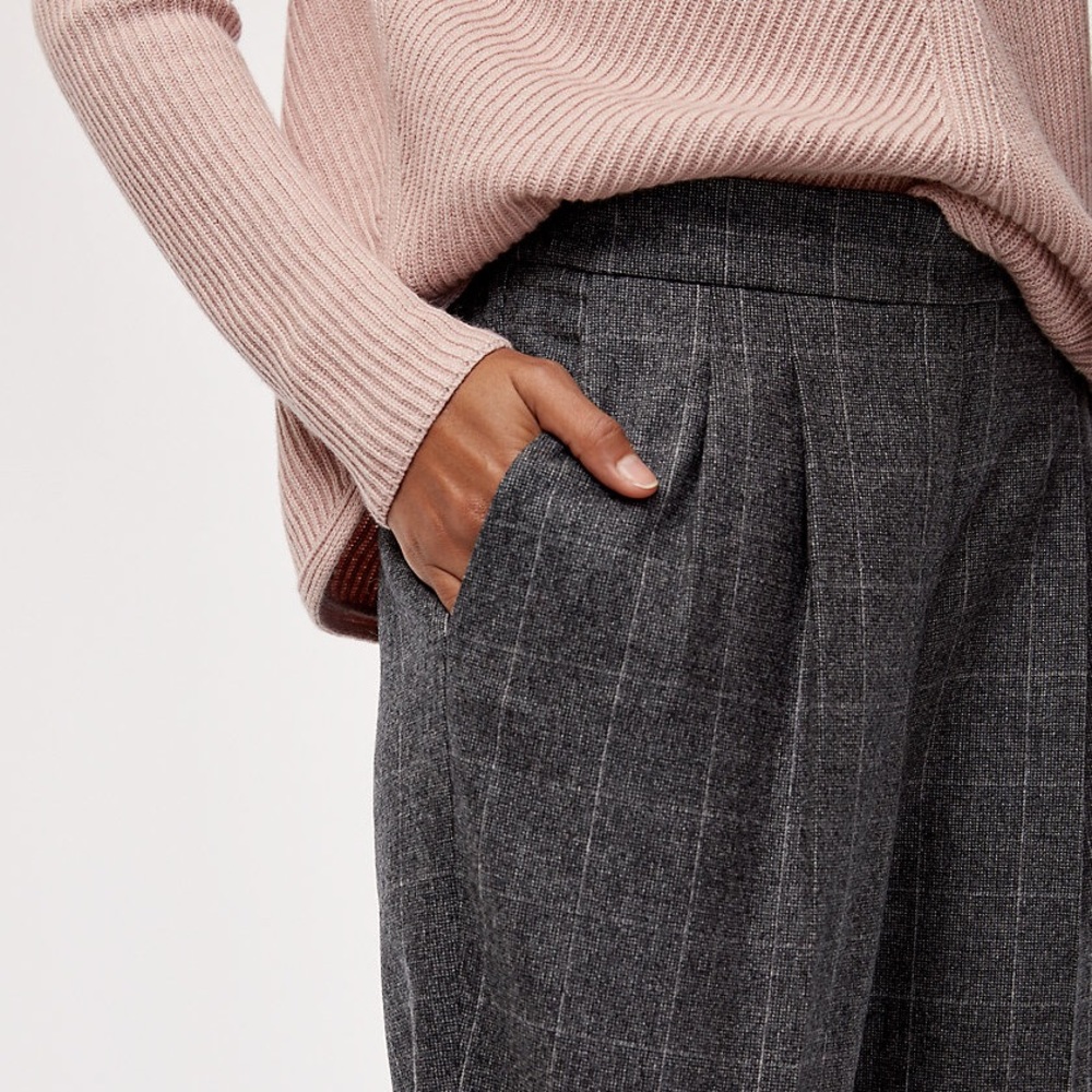Aritzia Babaton window pane check wool cohen pants
